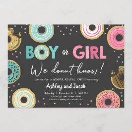 Vi donut Know Boy eller Girl Gender Reveal Party C Inbjudningar