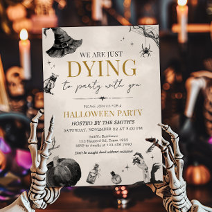 Vi dör till Party Gothic Halloween fest Inbjudningar