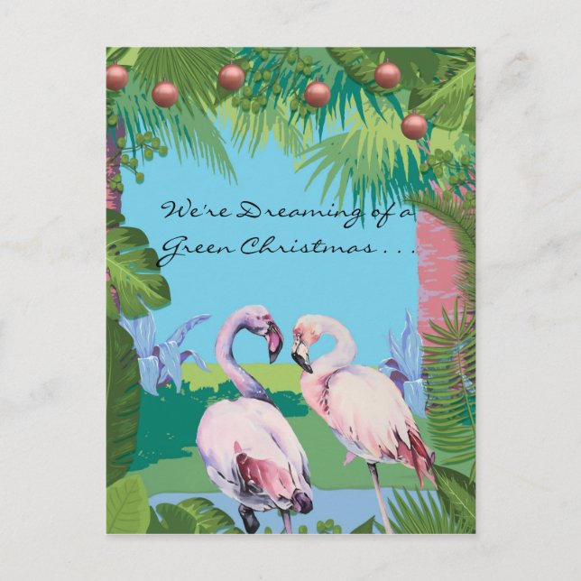 Vi drömmer om en Personlig för Grönt jul Vykort (Framsida)