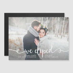 Vi Elope   Modern Rustic Photo Magnetisk Inbjudningskort