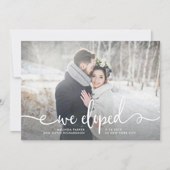 Vi Elope | Modern Rustic Photo Meddelande (Framsida)