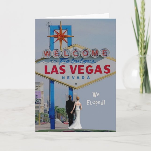 VI ELOPED! B&G i det Las Vegas kortet Meddelande (Framsida)