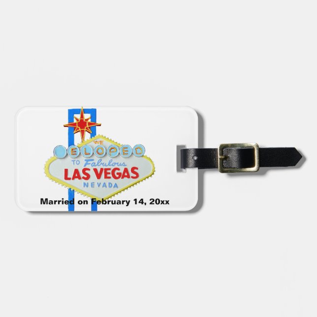 Vi Eloped till den Las Vegas bröllopmementoen Bagagebricka (Horisontell Framsida)