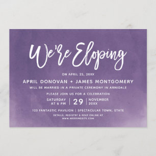 Vi Eloping borstar typografibröllopinbjudan Inbjudningar