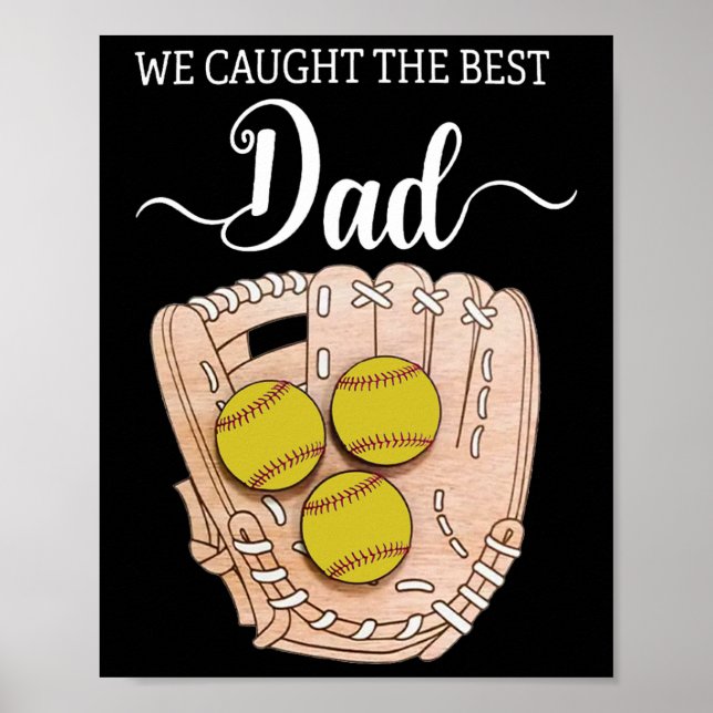 Vi Fångade Den Bästa Pappa Rolig Mjuk Pappa Fars D Poster (Framsidan)