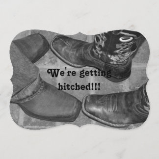 VI FÅR HITCHED! WEDDING-INBJUDANDE INBJUDNINGAR