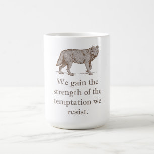 Vi får styrka kaffemugg