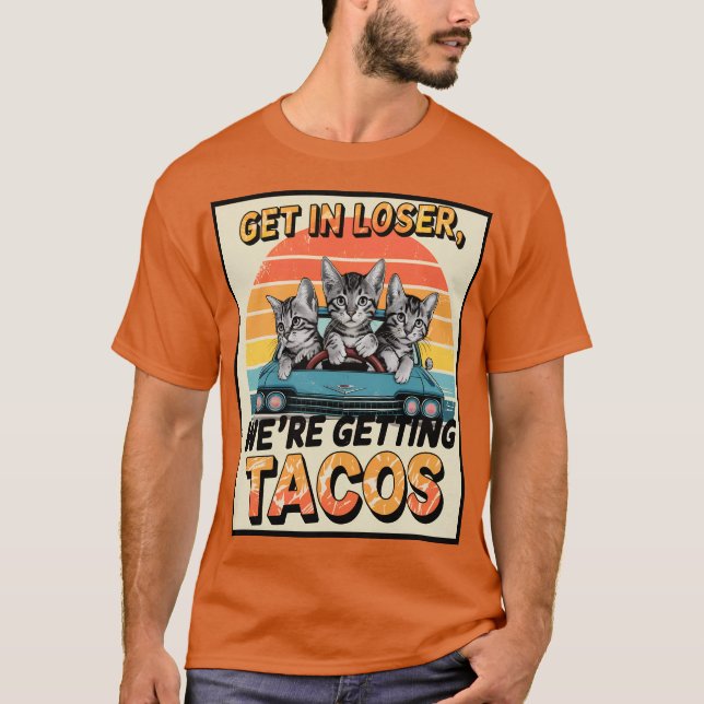 VI FÅR TACOS, katter. T Shirt (Framsida)
