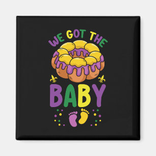 Vi Fick Bebisen Mardi Gras Graviditetsannonsering Magnet