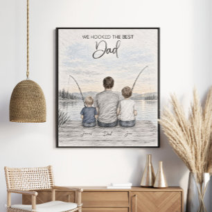 Vi Fick Den Bästa Pappan Fiskeporträtt Poster