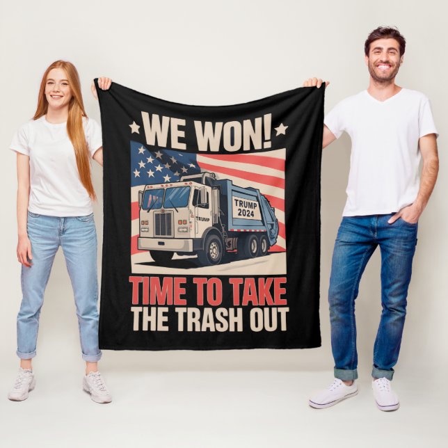 Vi Fick Tid Att Ta Ut Soporna Trump 47 Fleecefilt (På plats)