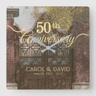 Vi firar 50-årsdagen. Vintage Charleston. Fyrkantig Klocka