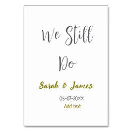 Vi firar fortfarande bröllop-årsdagen av grått gul bordsnummer