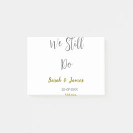 Vi firar fortfarande bröllop-årsdagen av grått gul post-it block