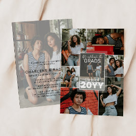 Vi firar Grads! Photo Collage Studenten Inbjudningar