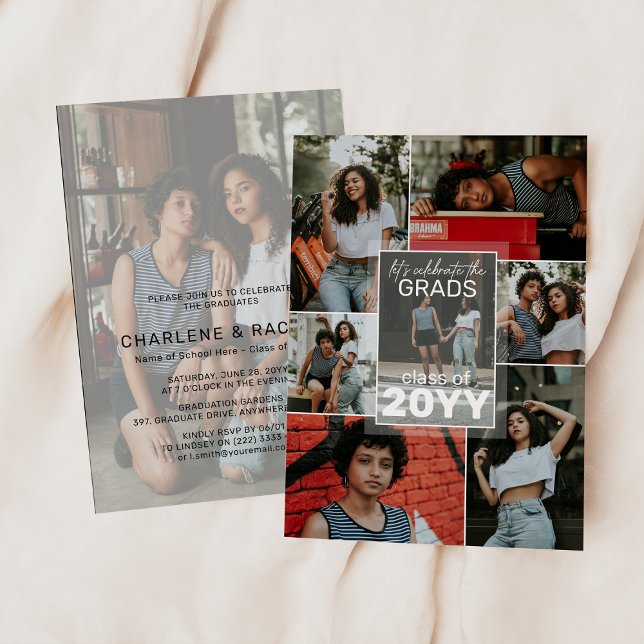 Vi firar Grads! Photo Collage Studenten Inbjudningar (Skapare uppladdad)