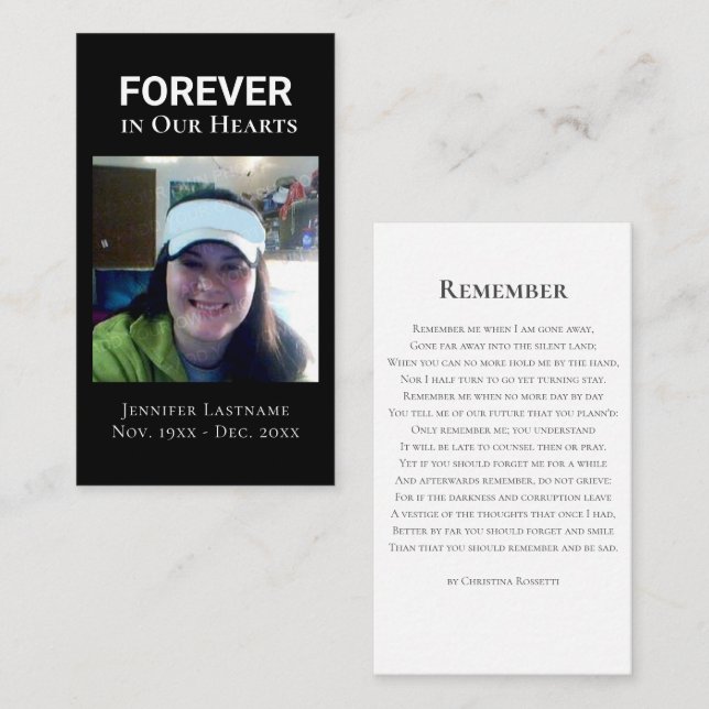 Vi firar Life One Photo Memory Visitkort (Fram/baksida)