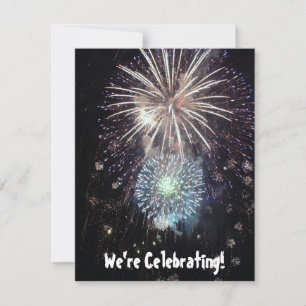 Vi firar med Fireworks Anpassningsbar bjudande Inbjudningar