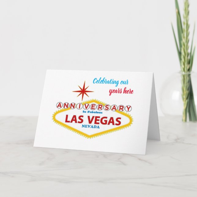 Vi firar vår årsdag i Las Vegas Card Inbjudan (Framsida)