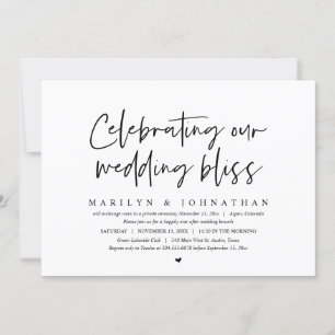 Vi firar våra Bröllop bliss, Elopement Brunch Inbjudningar