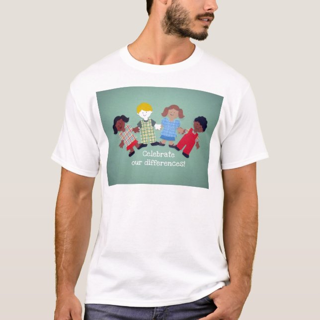 Vi firar våra skillnader! tee shirt (Framsida)