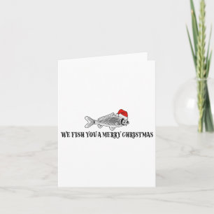 Vi fiskar dig en God jul-flotta och fiskar tomten Kort