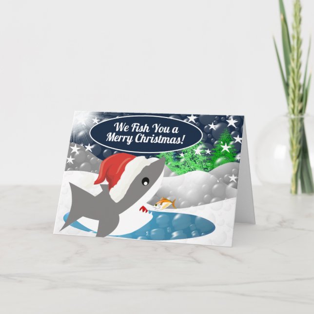 Vi fiskar dig en God jul Helgkort (Framsida)