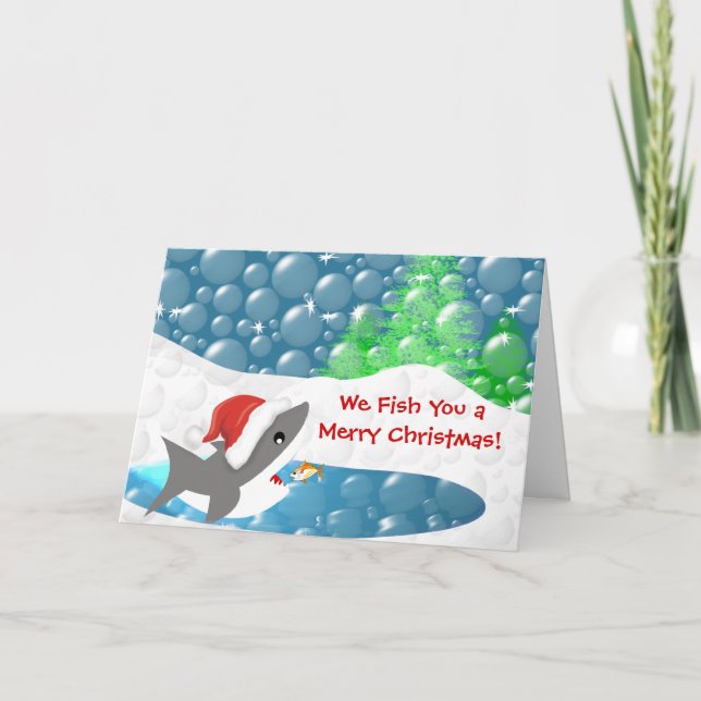 Vi fiskar dig en God jul Helgkort (Framsida)