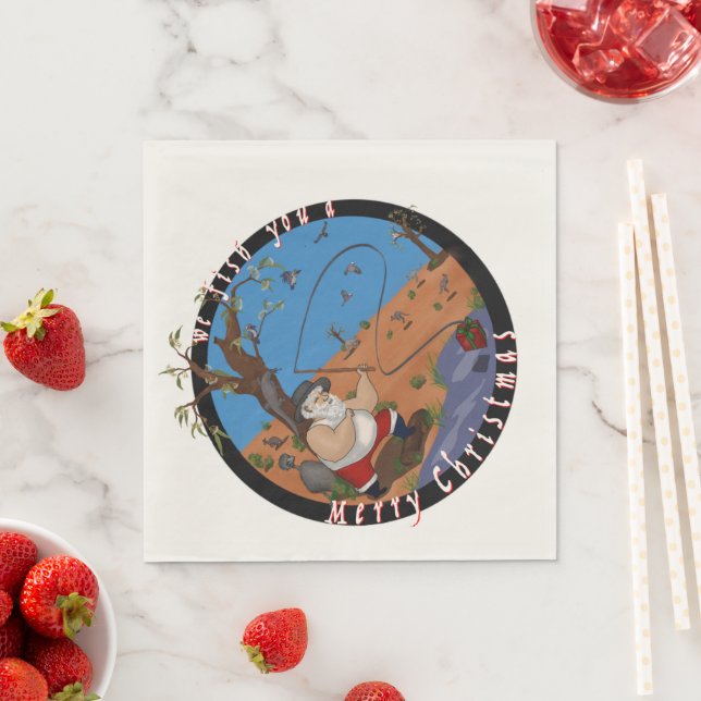 Vi fiskar en God jul - Aussie-servetter Pappersservett (Insitu)