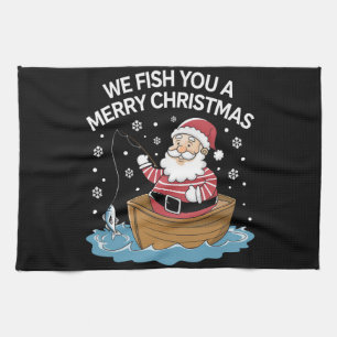 Vi fiskar er en glad jul fiskare fiske kökshandduk