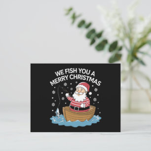 Vi fiskar er en god jul fiskare fiske helg vykort