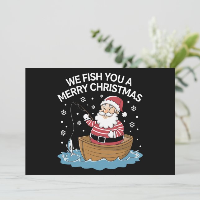 Vi fiskar er en god jul fiskare fiske  julkort (Stående Fram)