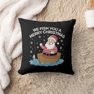 Vi fiskar er en god jul fiskare fiske kudde