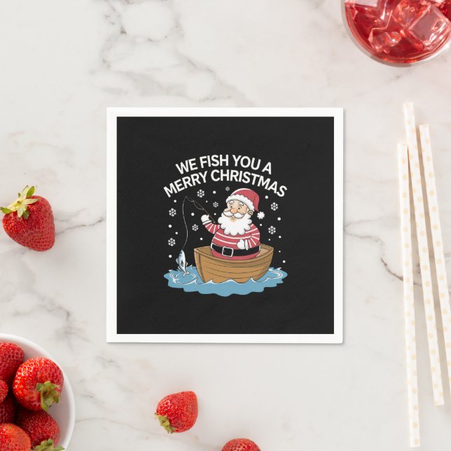 Vi fiskar er en god jul fiskare fiske  pappersservett (Insitu)