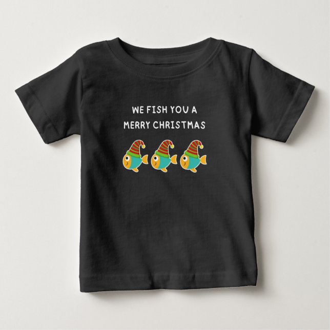 VI FISKAR ER I GOD JUL - Cute Fish PunT-Shi T Shirt (Framsida)