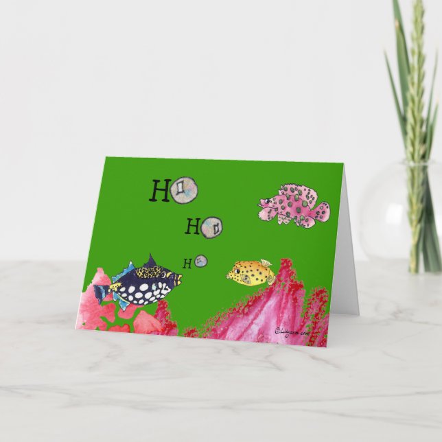 Vi fiskar ett God jul-kort åt dig Helgkort (Framsida)