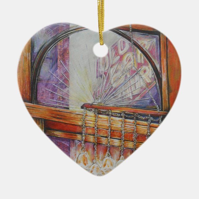 Vi flyger alla flera gånger runt samma ljus. julgransprydnad keramik (Framsidan)