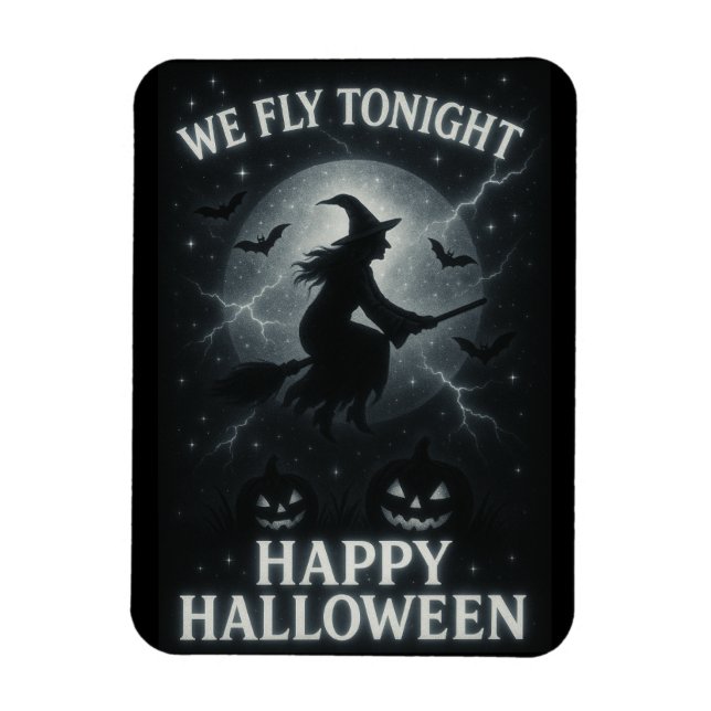 Vi flyger ikväll Platinum/Black Halloween Magnet (Vertikal)