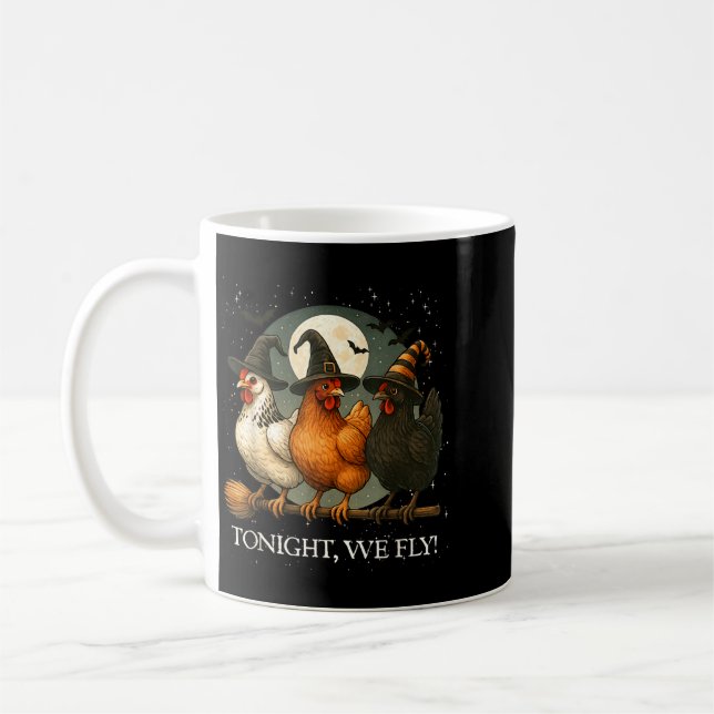 Vi Flyger Rolig Kyckling Skräck Säsong Gård Hallow Kaffemugg (Vänster)