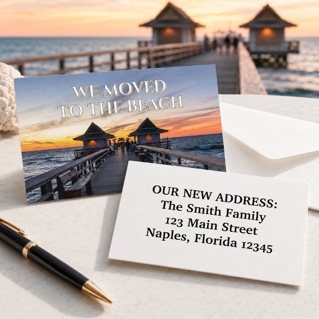 Vi Flyttade Till Beach Naples Pier Florida Visitkort (Skapare uppladdad)