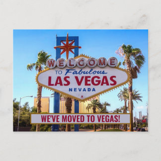 Vi flyttade till Las Vegas Nya Hem Meddelande Vykort