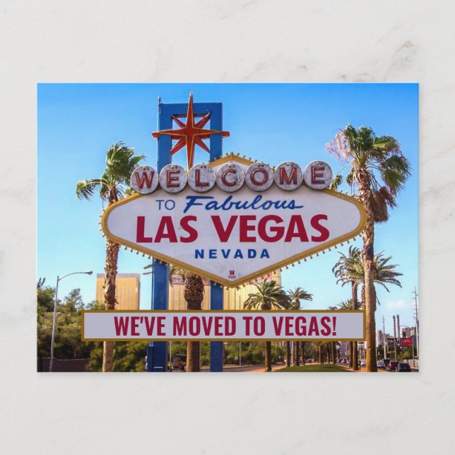 Vi flyttade till Las Vegas Nya Hem Vykort (Framsida)