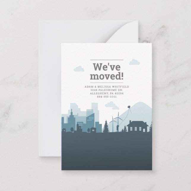Vi Flyttat Adress Flytta-meddelandet Anteckningskort (Framsida)