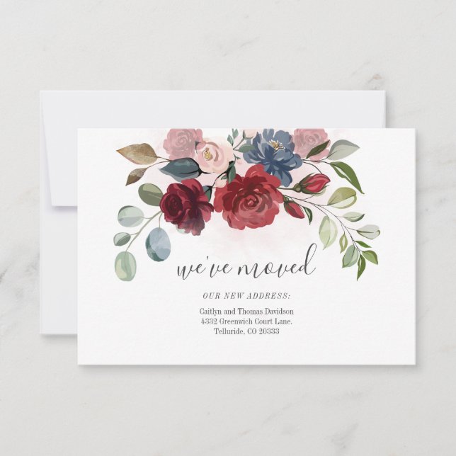 Vi Flyttat Adress Watercolor Flytta annons (Framsida)