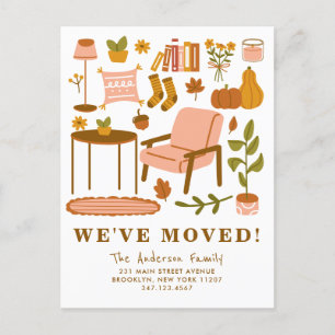 Vi Flyttat Boho Fall Home Thanksgiving HöstFlytta Meddelande Vykort