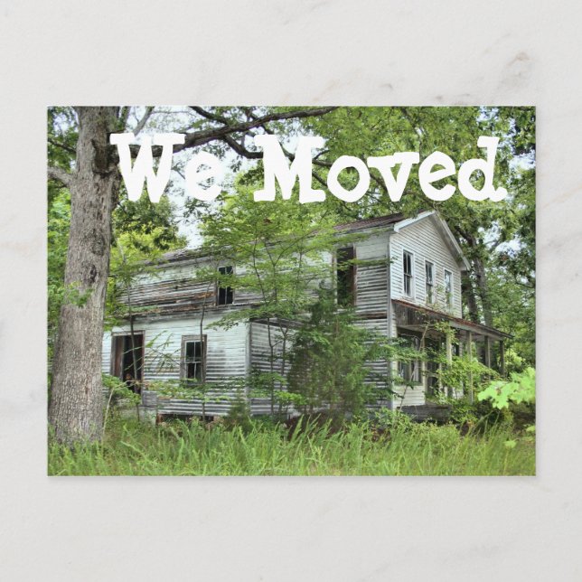 Vi Flyttat byte av Adress-kort i springa Meddelande Vykort (Framsida)