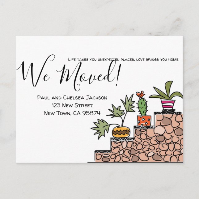 Vi Flyttat Cactus Vykort (Framsida)
