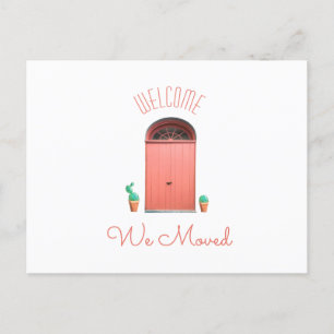 Vi flyttat den nya adress kaktusen för meddelande vykort