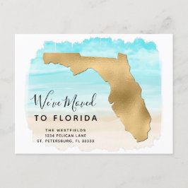 Vi Flyttat Florida Karta Beach Scene Ny adress Meddelande Vykort