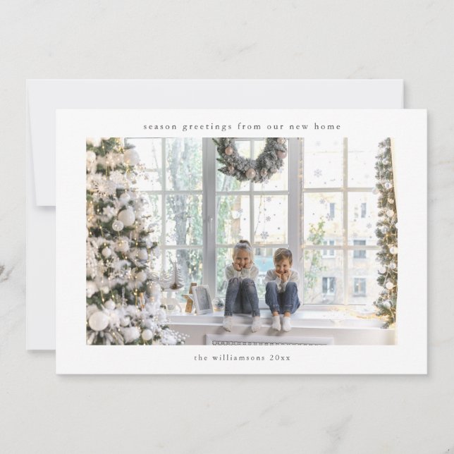 Vi Flyttat julfoto för hemmeddelandefamiljen Julkort (Framsida)